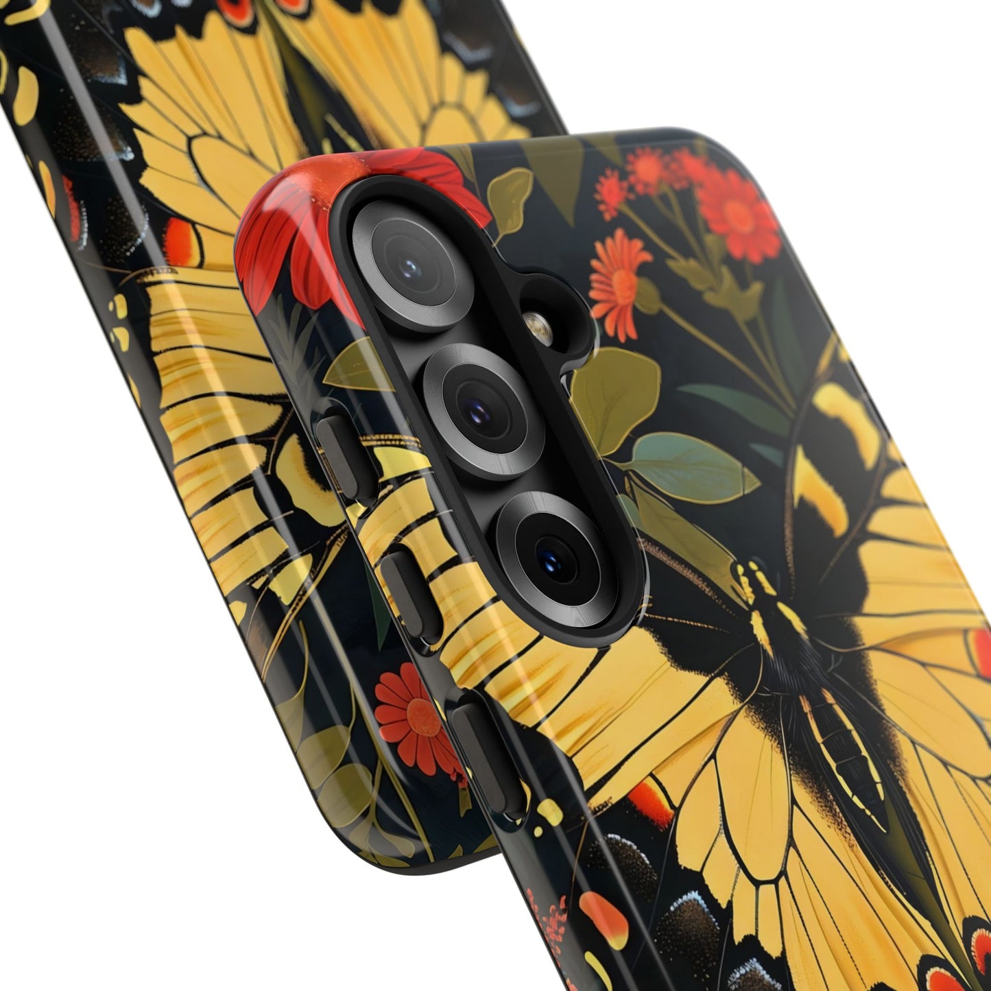 Butterfly Floral Phone Case, Tough Cases with Vibrant Design, Protective Cover for Nature Lovers, Gift for Her
