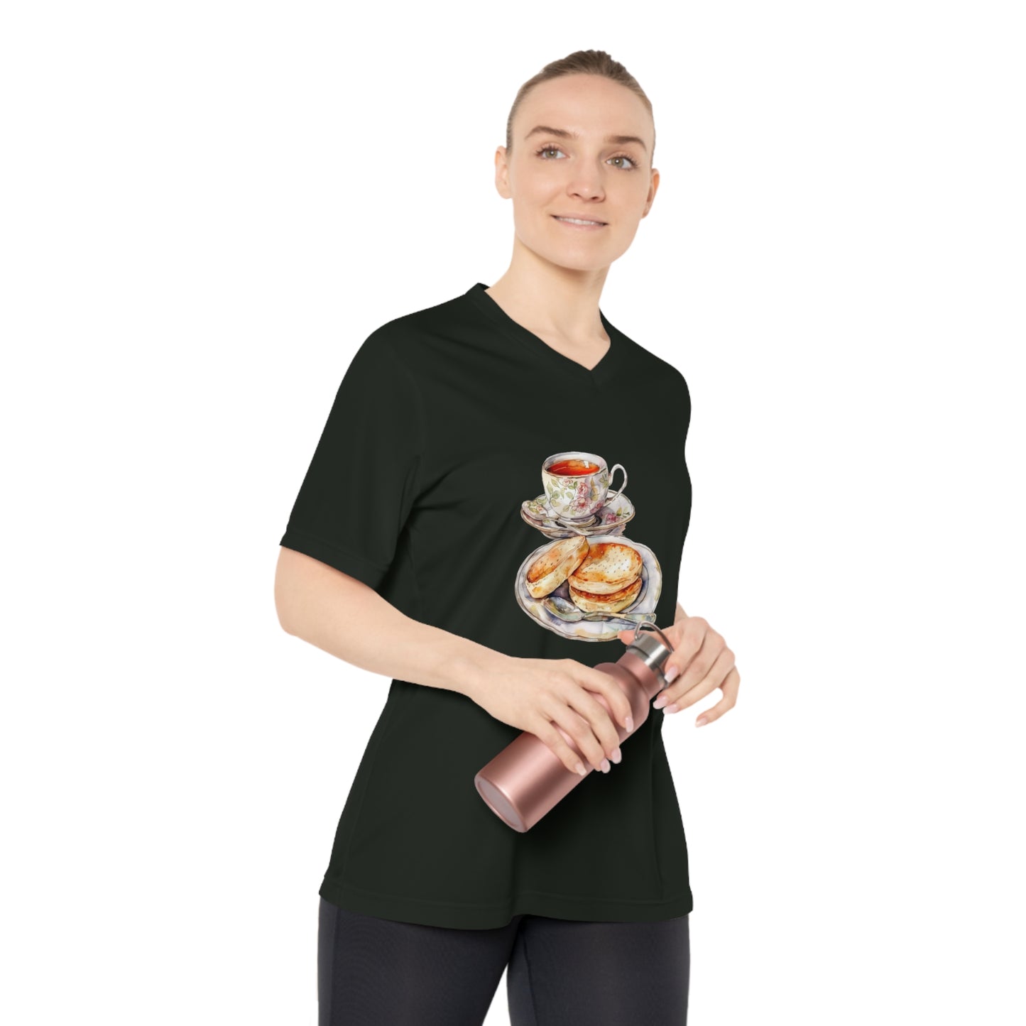 Women's Performance V-Neck T-Shirt - Rustic Food Design Wall Art