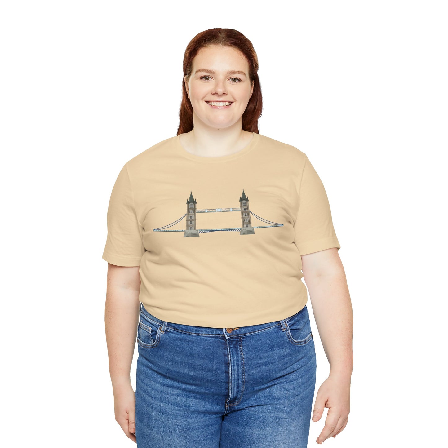 Unisex Jersey Short Sleeve Tee - Tower Bridge - Iconic London Landmark Illustration