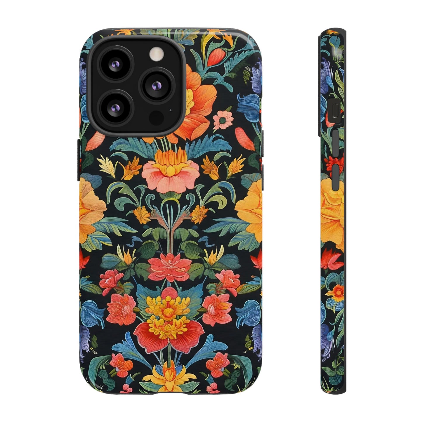 Floral Phone Case - Vibrant Flower Pattern, Tough Case for iPhone, Samsung, Aesthetic Gift, Flower Lover Accessory