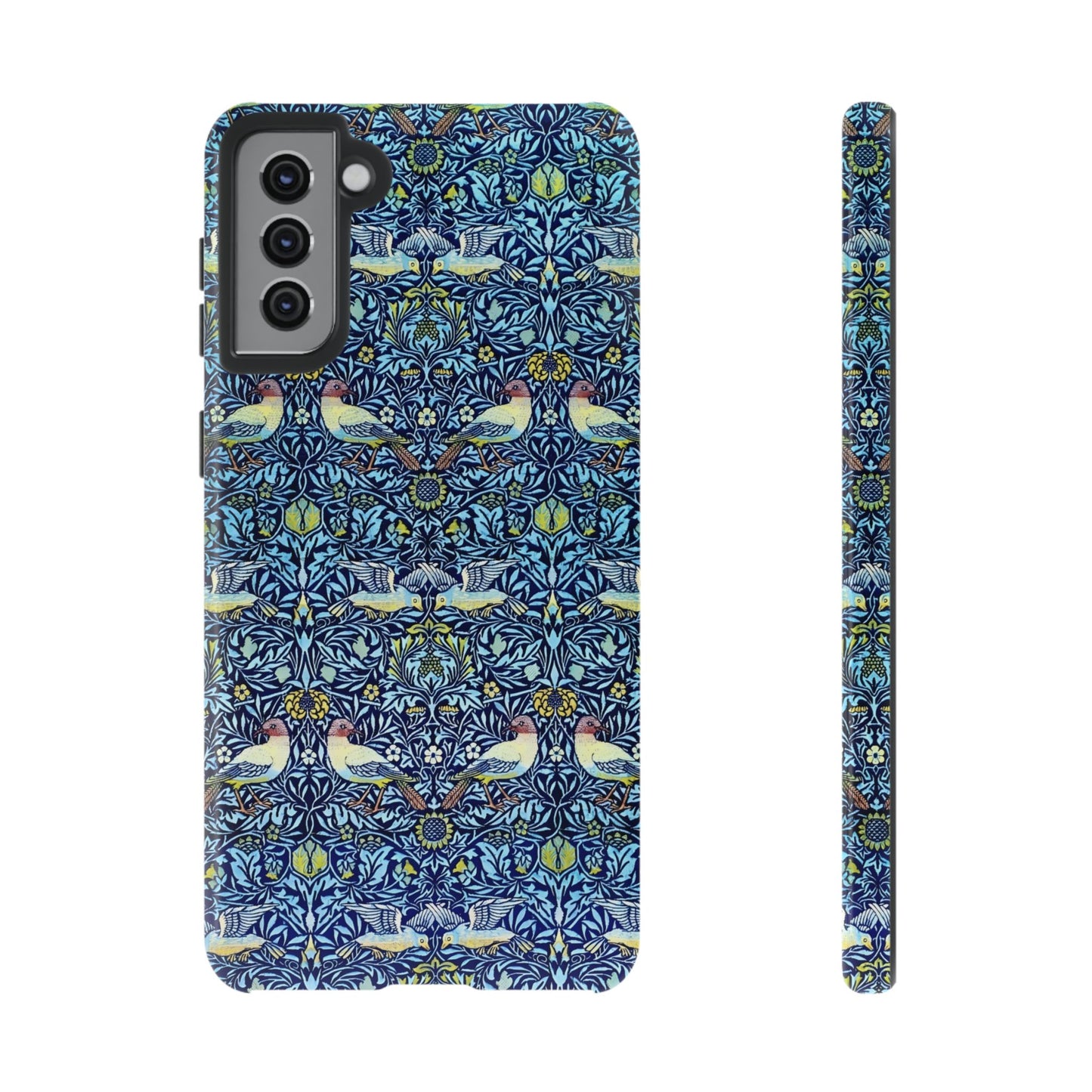 Bird and Floral Pattern Phone Case, Tough Cases, Gift for Nature Lovers, Eco-friendly, Custom Phone Accessories, All-Occasion