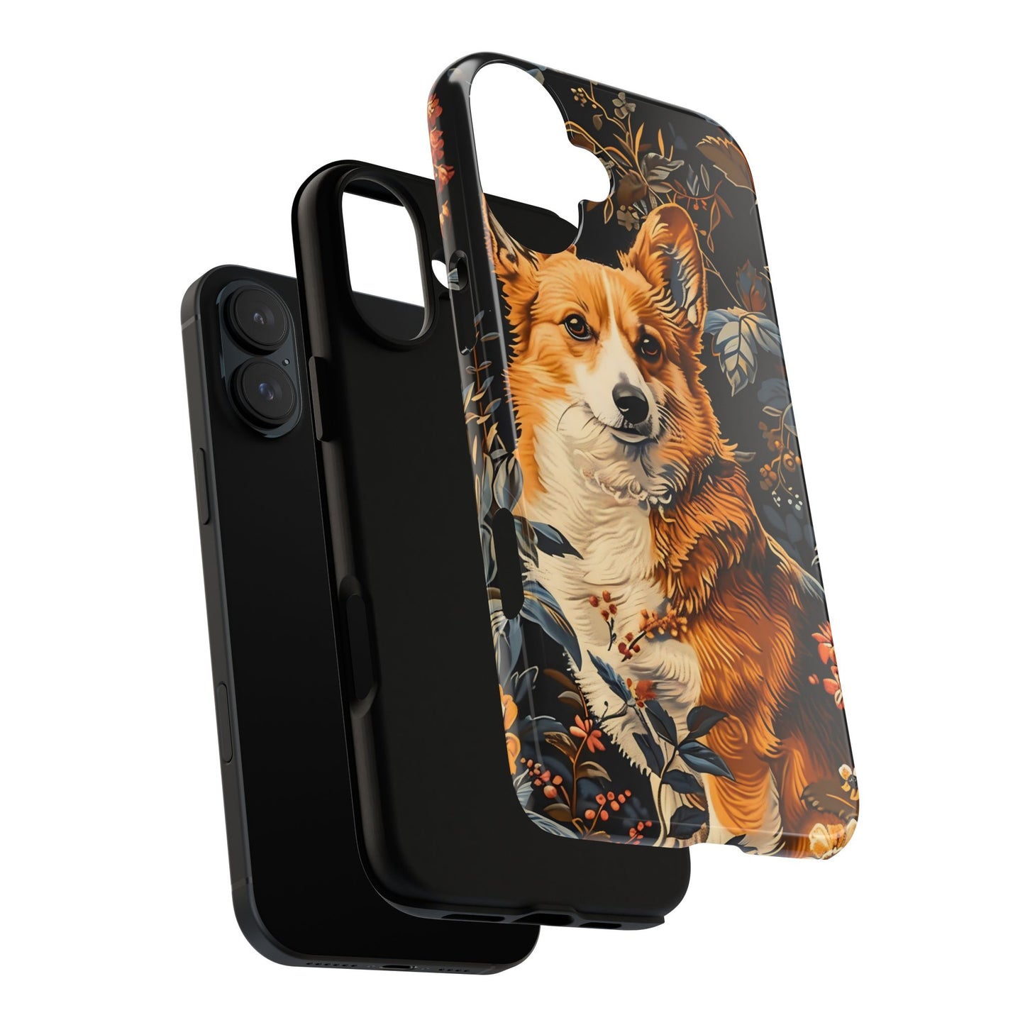 Corgi Floral Phone Case - Tough Cases for Dog Lovers, Cute Pet Accessories, Gift for Dog Owners, Floral Design, Personalized Tech Cover