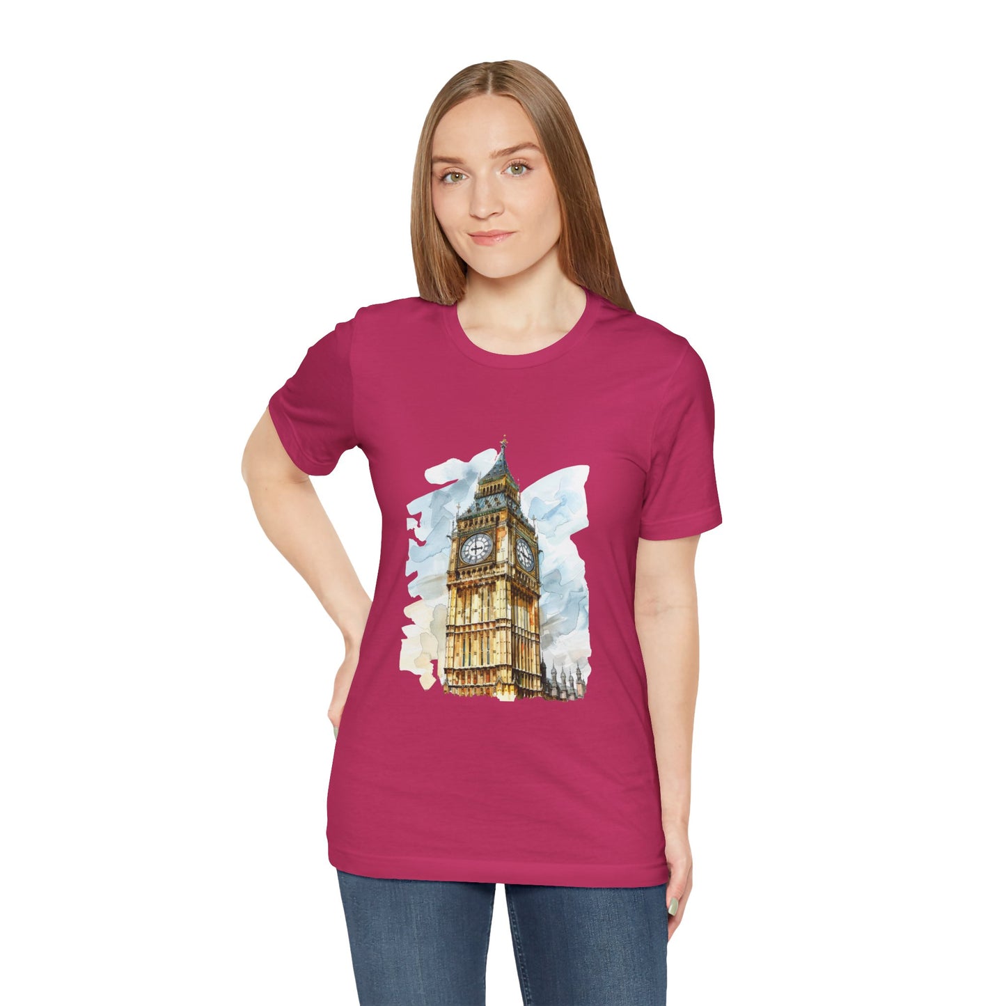 Unisex Jersey Short Sleeve Tee - Iconic Big Ben Clock Tower Design - London Landmark