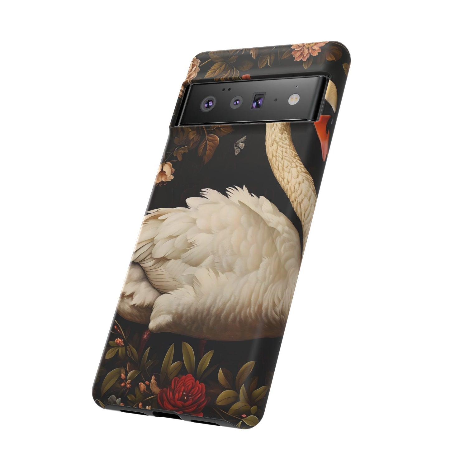 Elegant Swan Phone Case, Floral iPhone Cover, Tough Phone Case, Gift for Her, Nature Lover, Mother's Day, Birthday