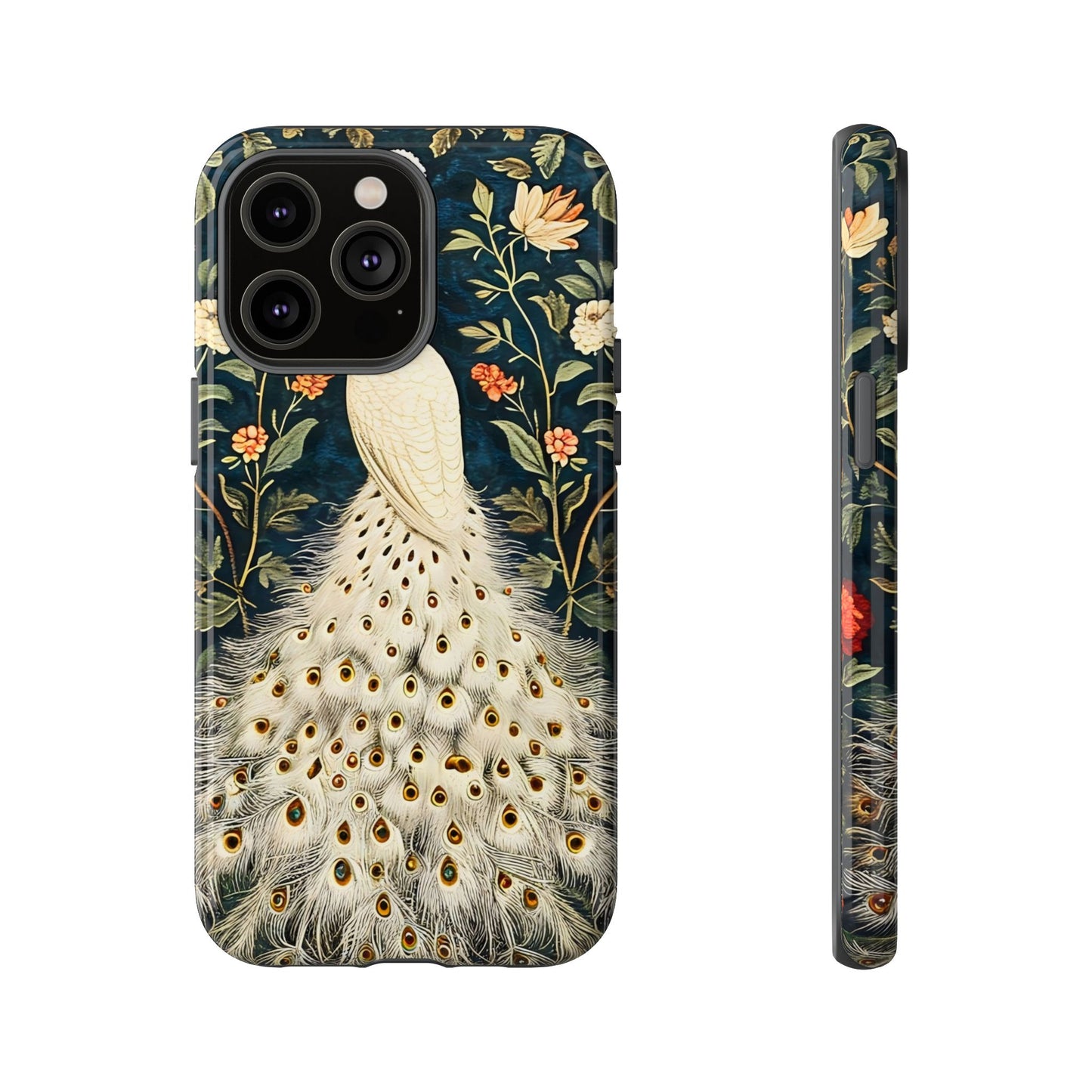 Elegant Peacock Phone Case, Floral Phone Cover, Tough Cases, Stylish Tech Gift, Nature Lover Accessory, Birthday Gift