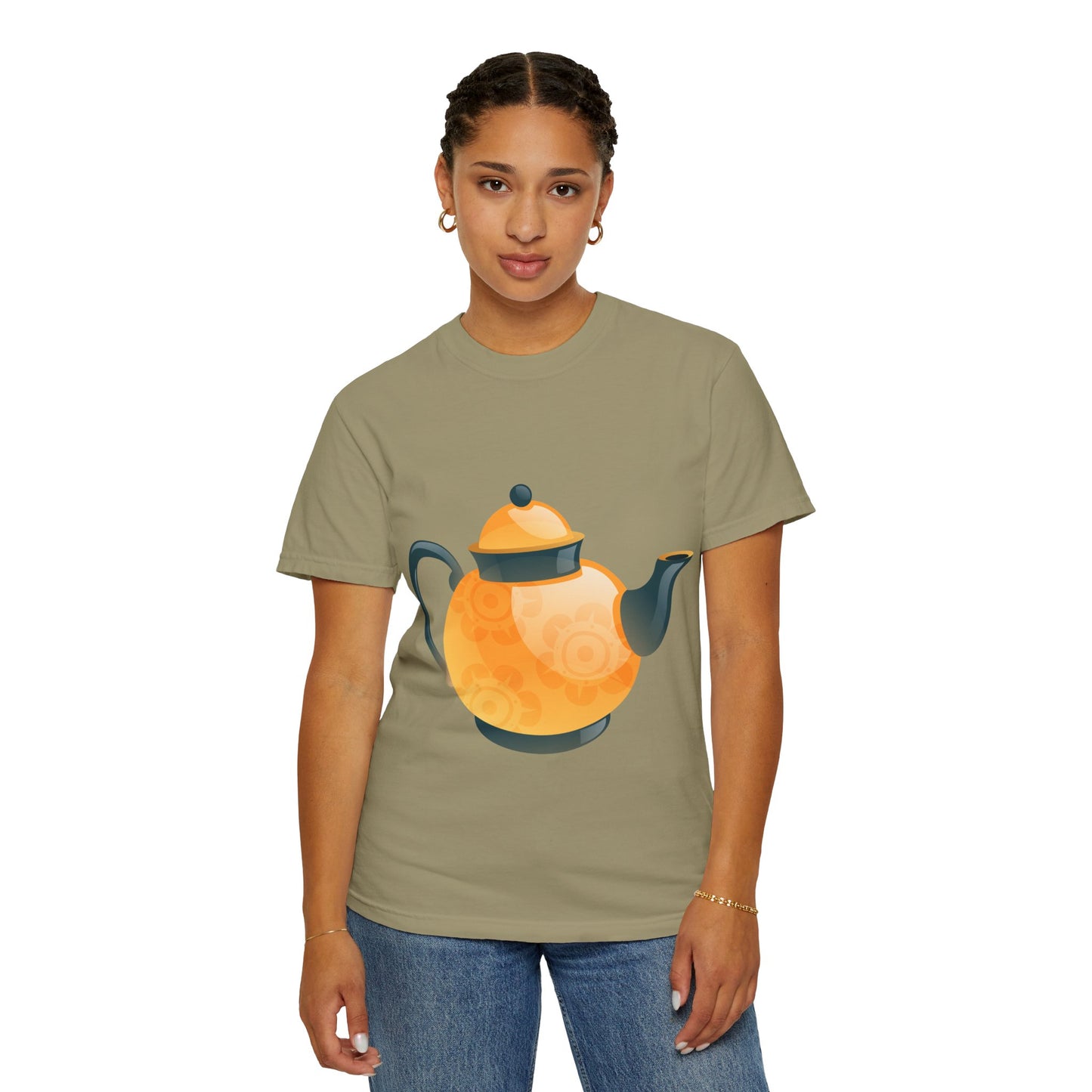 Unisex Garment-Dyed T-shirt - Classic British Tea Kettle - Timeless Elegance in Tea Time
