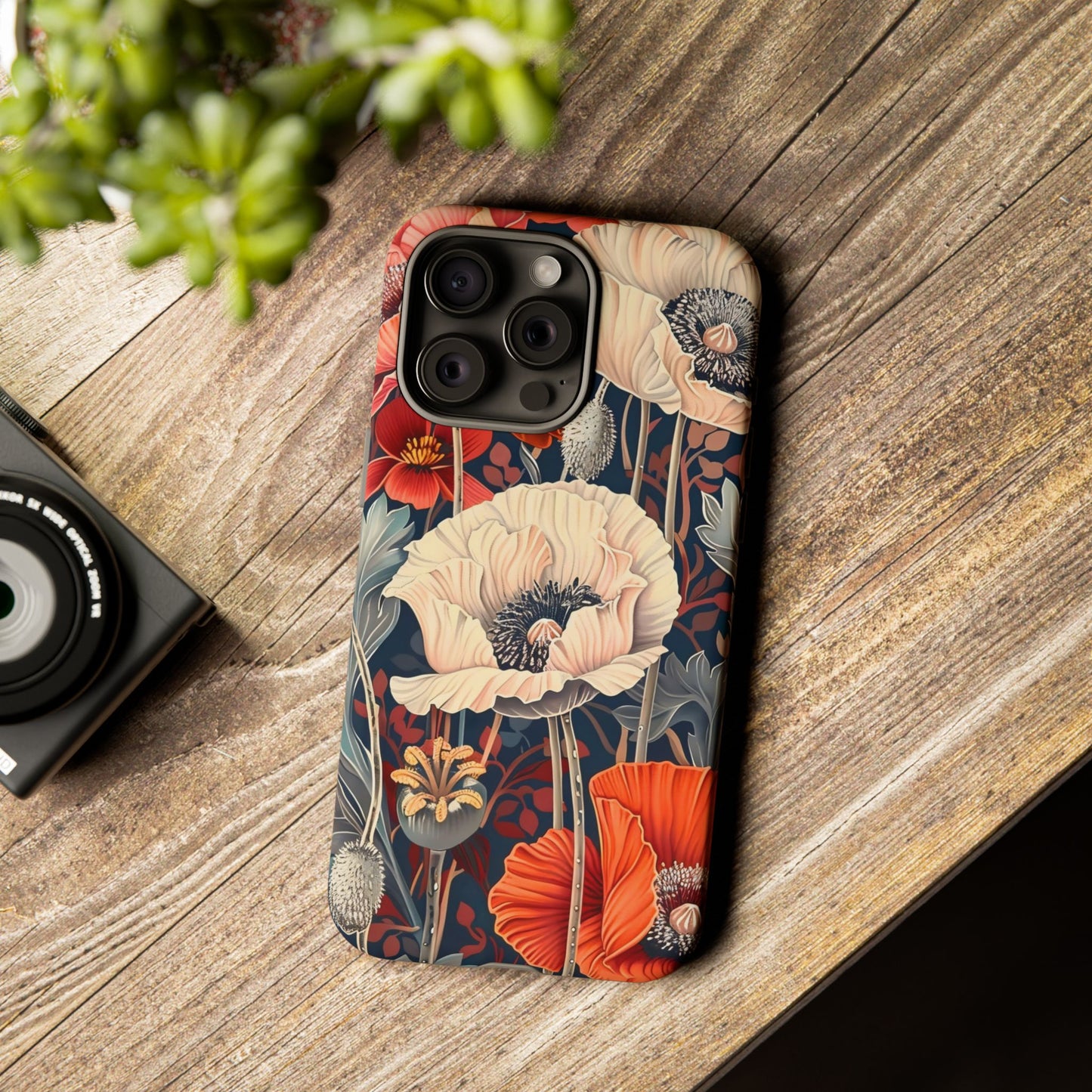 Floral iPhone Case, Tough Phone Cover, Artistic Protection, Flower Design, Unique Gift for Her, Phone Accessory, Trendy Tech