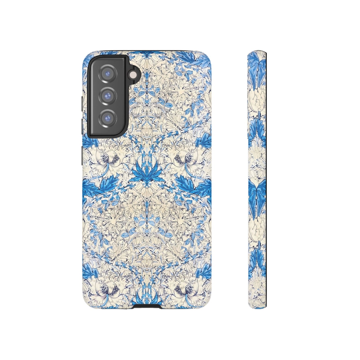 Elegant Floral Phone Case, Tough iPhone Cover, Stylish Mobile Protector, Blue Patterned Case, Unique Gift for Her
