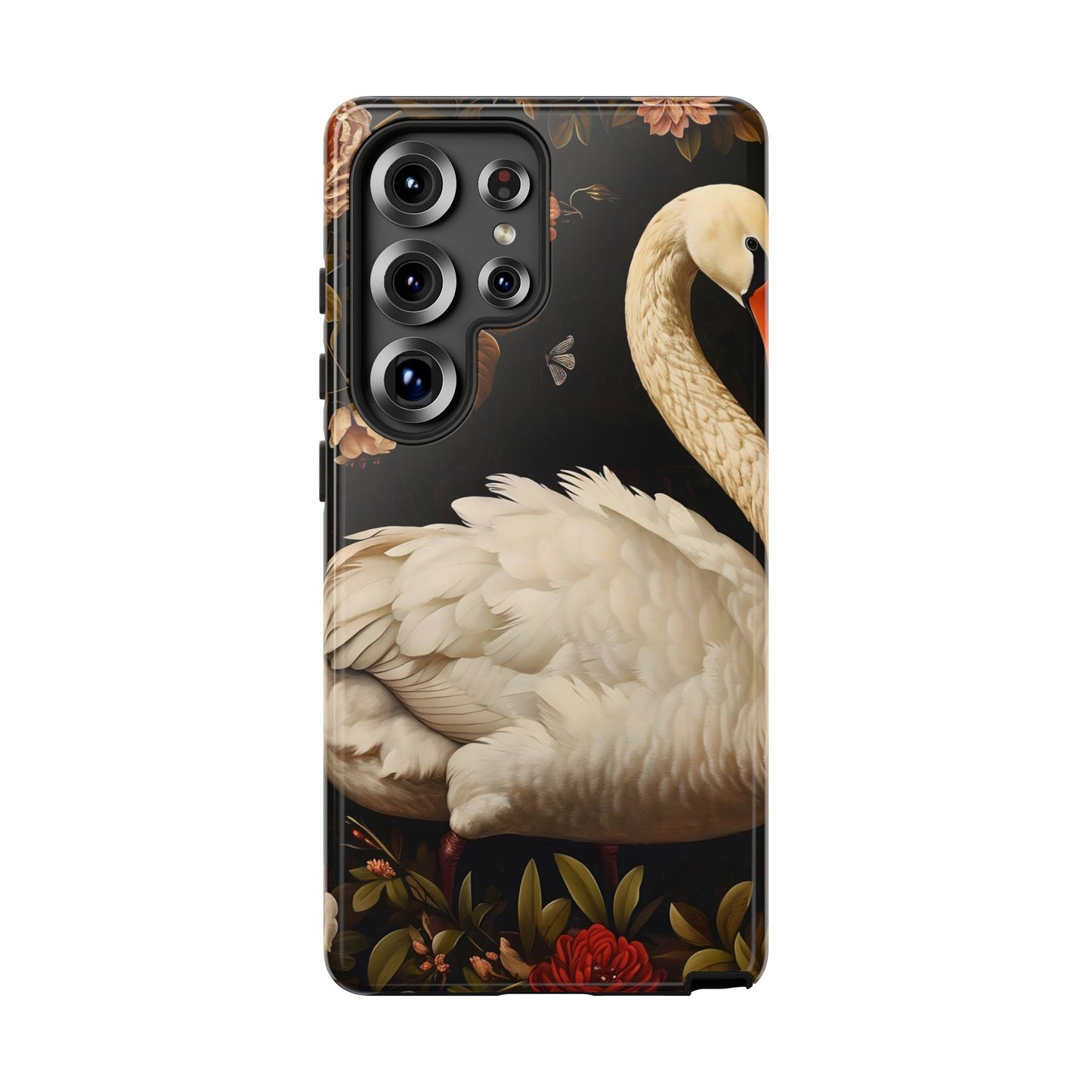 Elegant Swan Phone Case, Floral iPhone Cover, Tough Phone Case, Gift for Her, Nature Lover, Mother's Day, Birthday