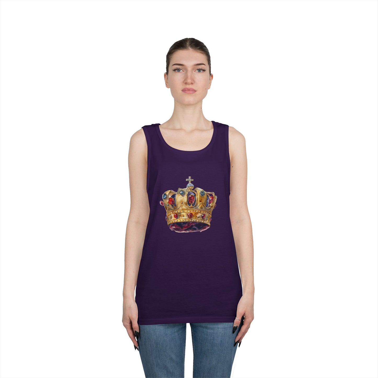 Unisex Heavy Cotton Tank Top - British Royal Crown Design