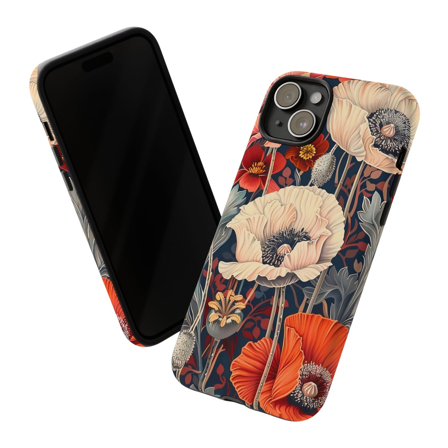 Floral iPhone Case, Tough Phone Cover, Artistic Protection, Flower Design, Unique Gift for Her, Phone Accessory, Trendy Tech