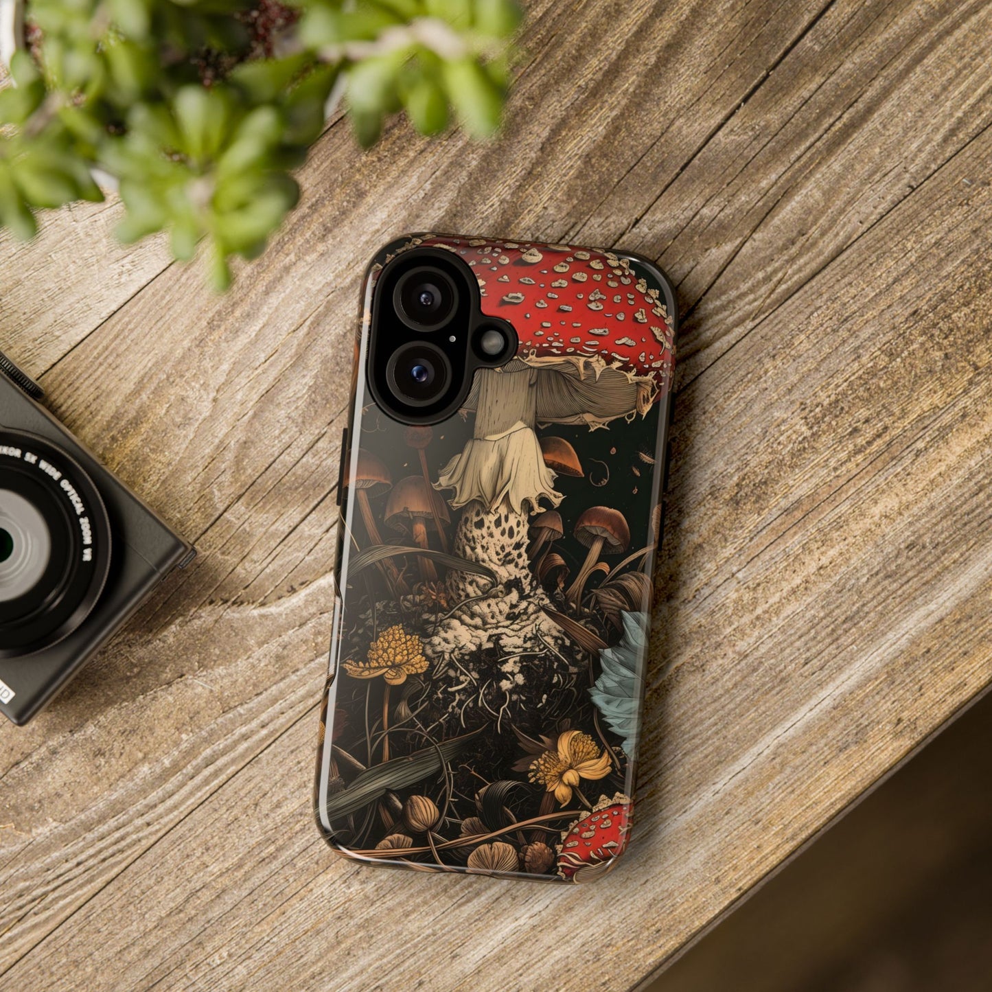 Mushroom Phone Case, Tough iPhone Cover, Nature Lover Gift, Unique Cell Phone Accessory, Fungi Art Design, Eco-Friendly Protection