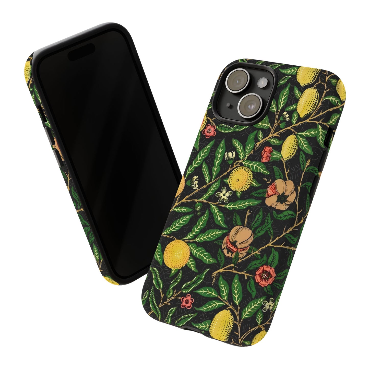 Tough Cases Phone Case, Floral Phone Cover, Tough Phone Protection, Gift for Plant Lovers, Black Background, Eco-Friendly Design