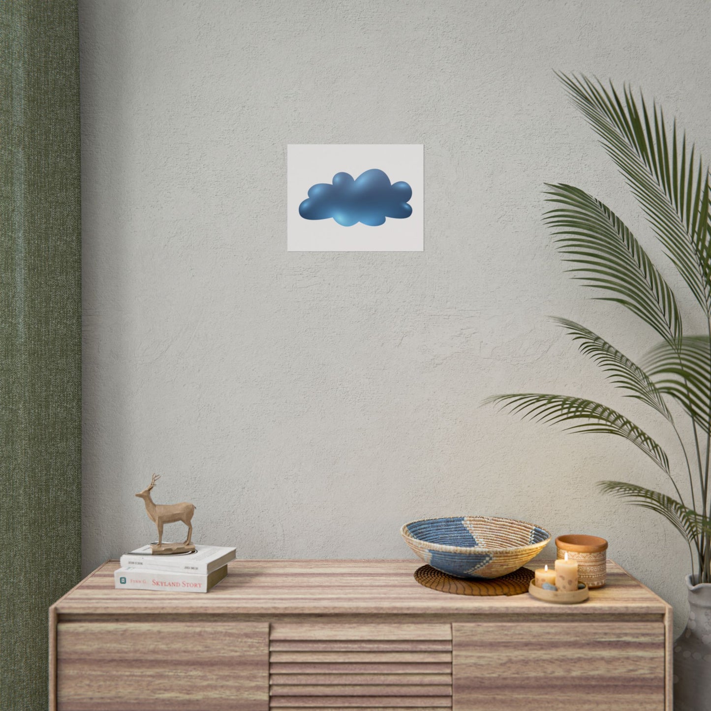 Blue Cloud Art Print, Minimalist Wall Decor, Kids Room Wall Art, Nursery Poster, Aesthetic Home Decor, Modern Art Print