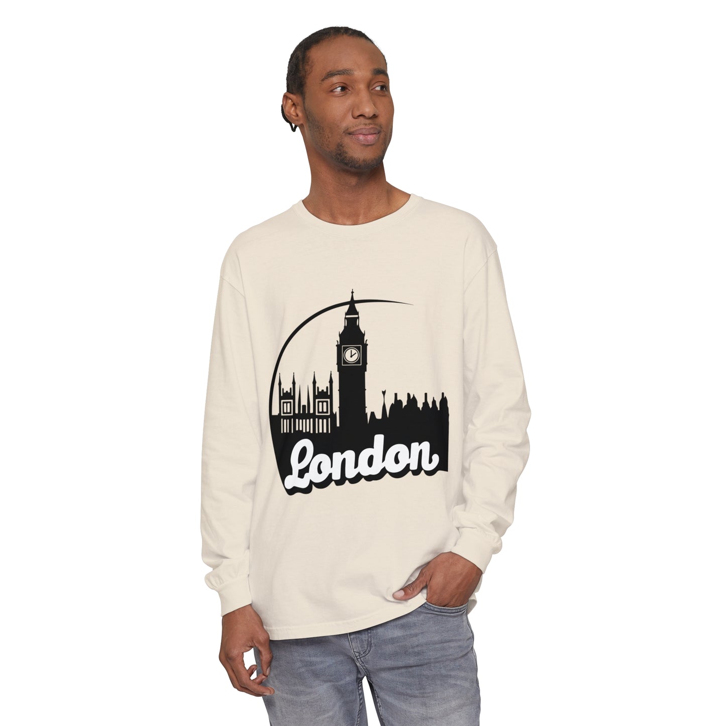 Unisex Garment-dyed Long Sleeve T-Shirt - Cozy London