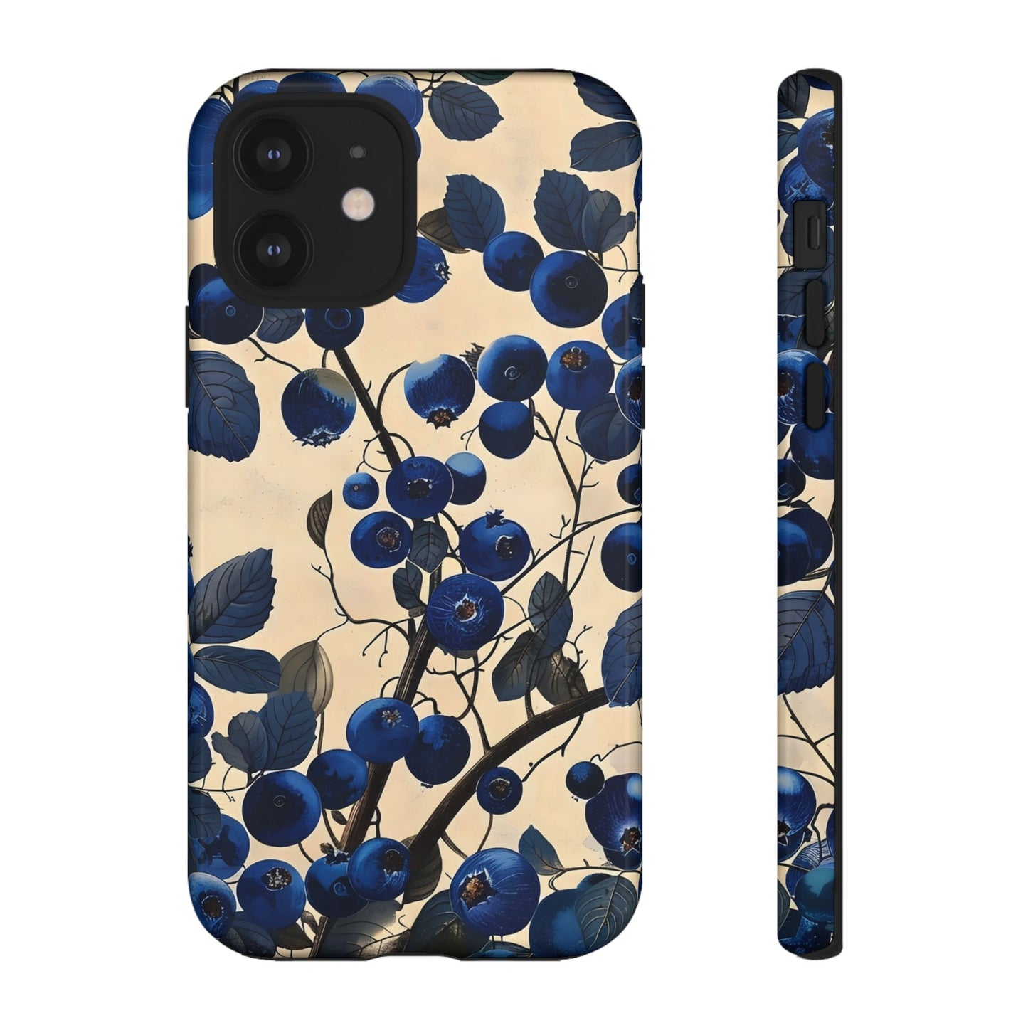 Blue Berry Tough Phone Case, Floral Phone Cover, Stylish Protective Case, Unique Gift for Her, Phone Accessories