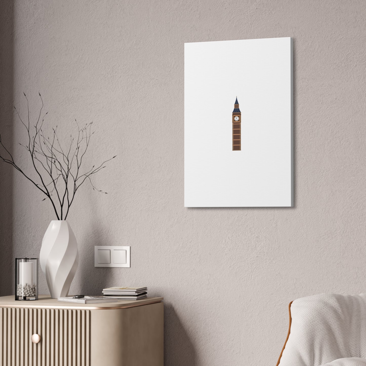 Big Ben Canvas Wall Art, Modern Home Decor, London Decor, Gift for Travel Lovers, Office Wall Art, Minimalist Art Print