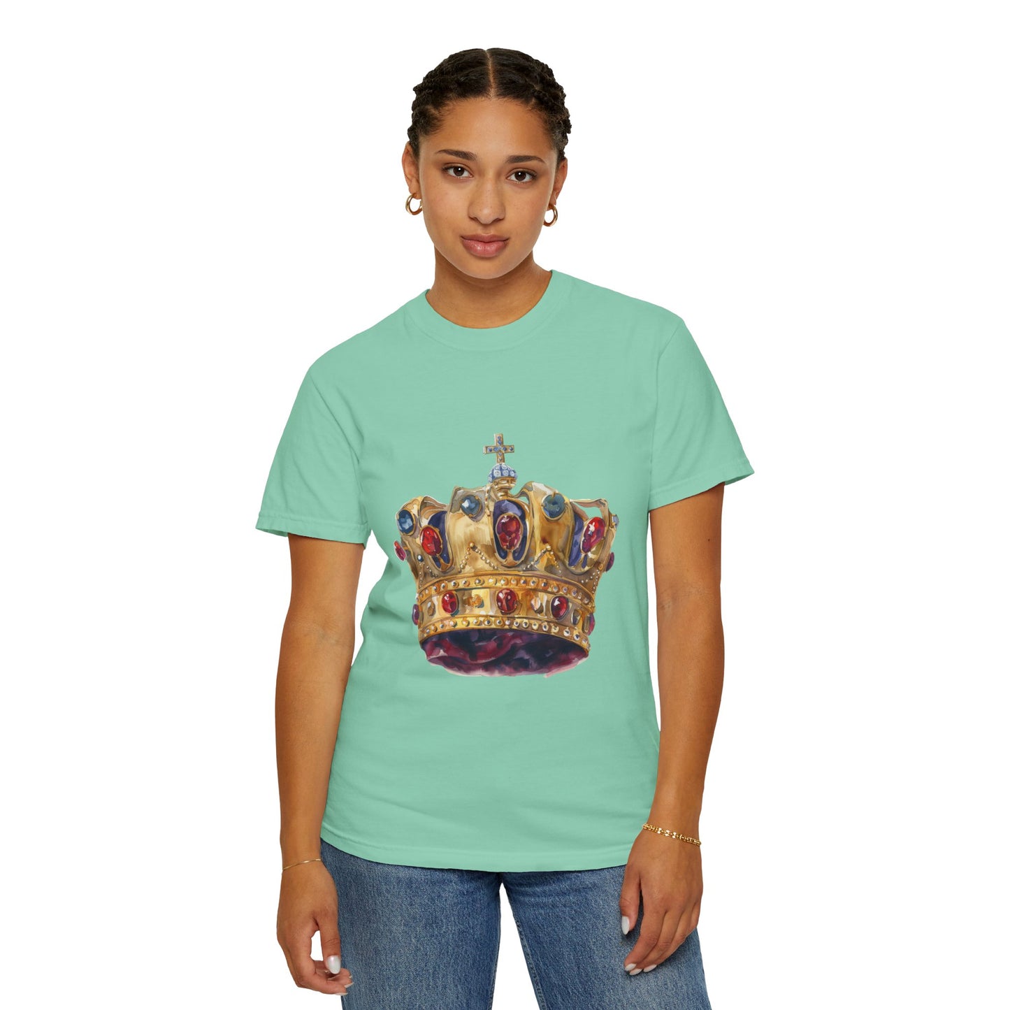 Unisex Garment-Dyed T-shirt - British Royal Crown Design - Iconic Symbol of Monarchy