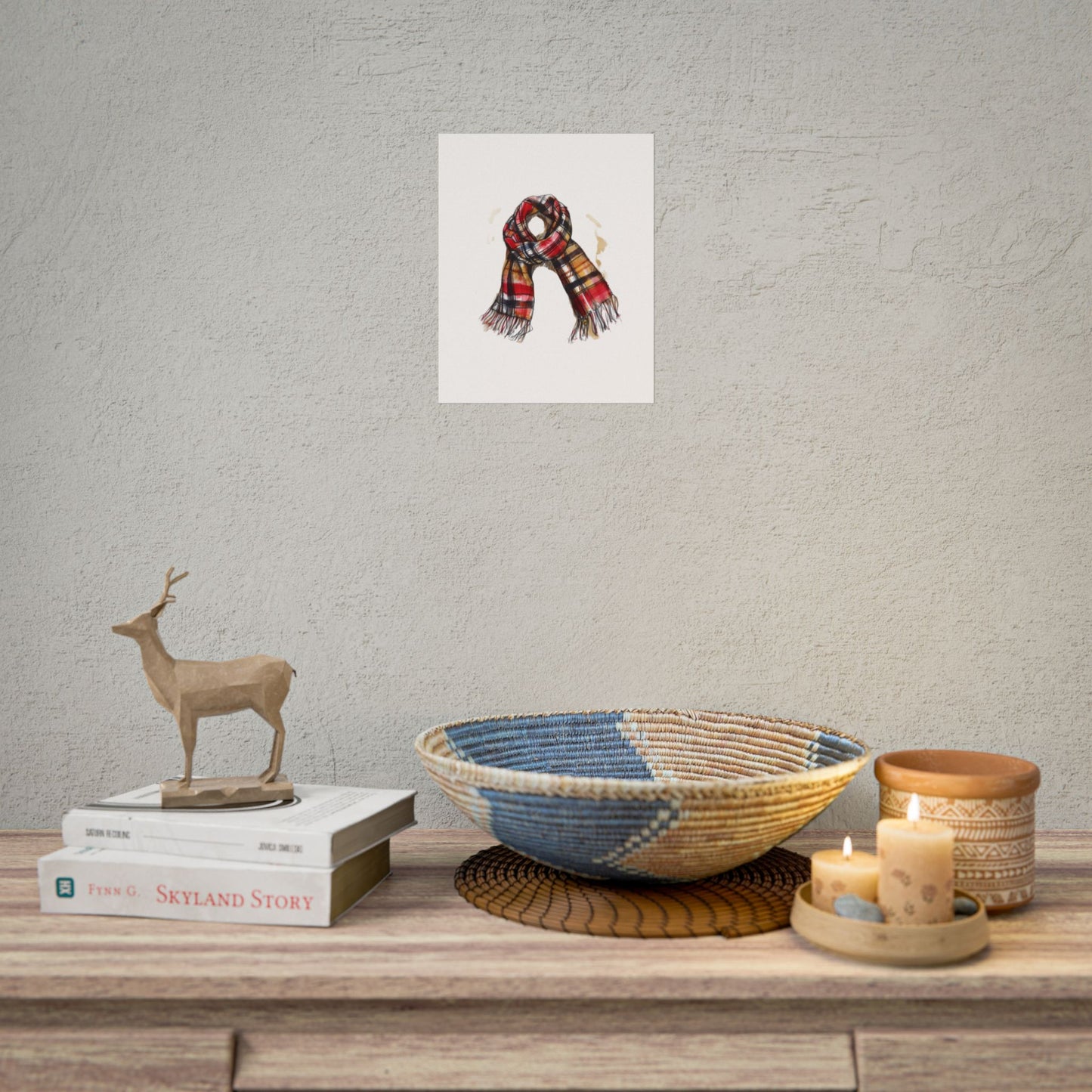 Cozy Scarf Wall Art - Fall Decor for Home, Rustic Style, Gift for Her, Cozy Vibes, Autumn Aesthetic
