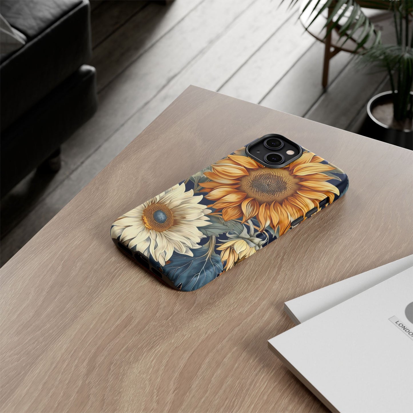 Sunflower Phone Case, Floral Tough Phone Cover, Gift for Nature Lovers, Phone Accessories, Sunflower Gifts