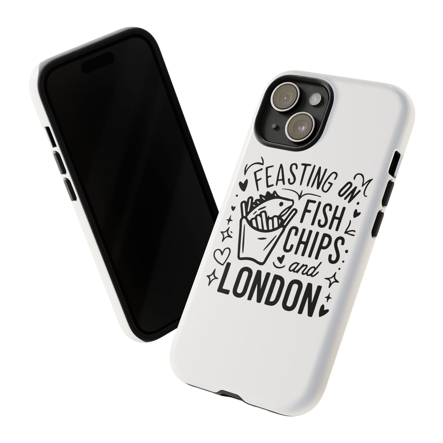 London Fish & Chips Phone Case | Fun Gift for Foodies, Travel Lovers, London Souvenir, Unique Accessories, Personalization Option