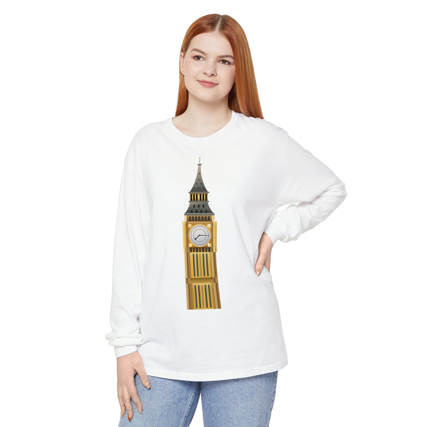 Unisex Garment-dyed Long Sleeve T-Shirt - Big Ben and British Heritage