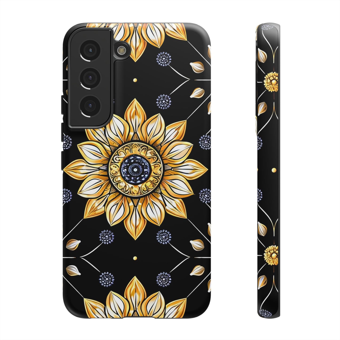 Floral Phone Case with Mandala Design, Tough Cases for iPhone & Samsung, Boho Style, Gift for Her, Unique Accessories