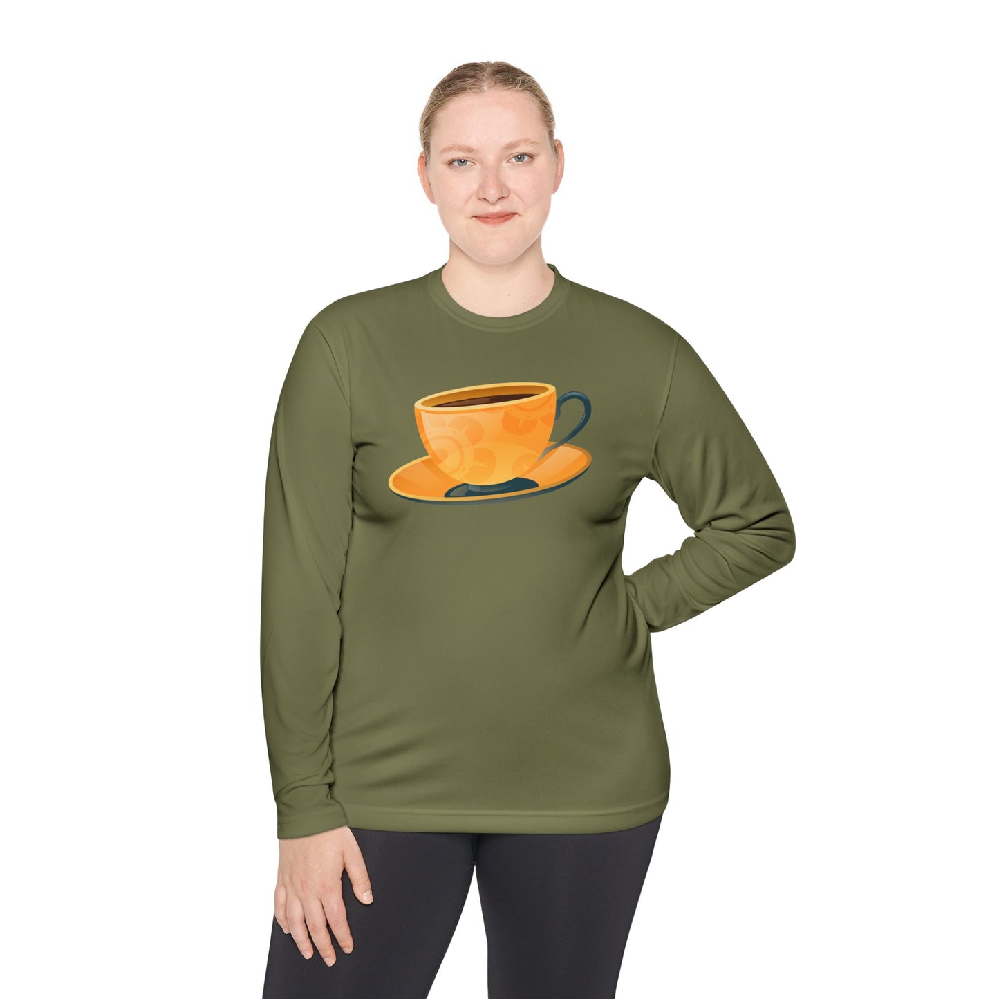 Unisex Lightweight Long Sleeve Tee - Elegant British Tea Cup - Classic Tea Time Style