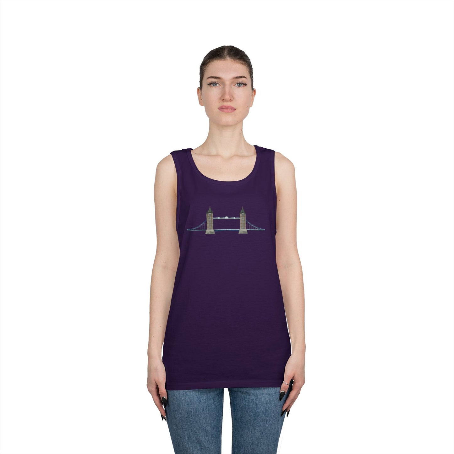 Unisex Heavy Cotton Tank Top - Tower Bridge - Iconic London Landmark
