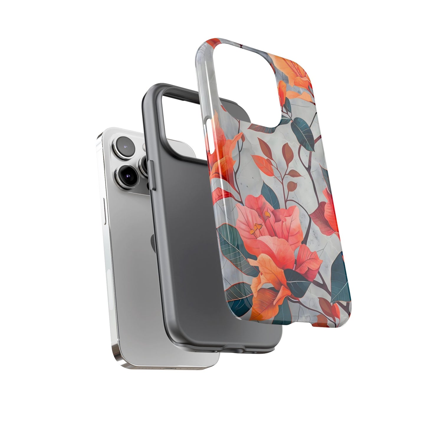 Floral Phone Case, Tough Cases, Flower Power, Gift for Her, Decorative Phone Cover, Trendy Accessories, Everyday Style