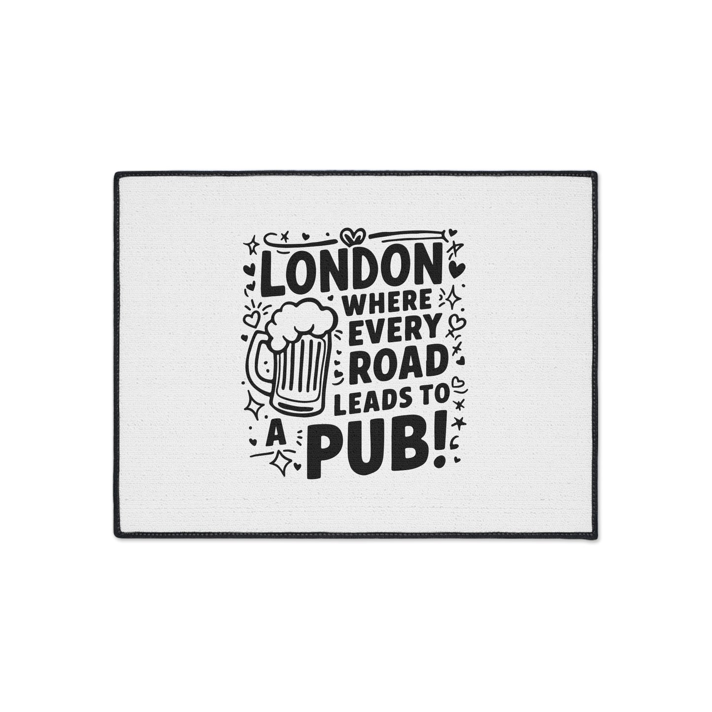 London Pub Themed Heavy Duty Floor Mat | Ideal for Home Bars, Man Caves, Kitchen or Entryway Decor, Pub Lover Gift, Housewarming