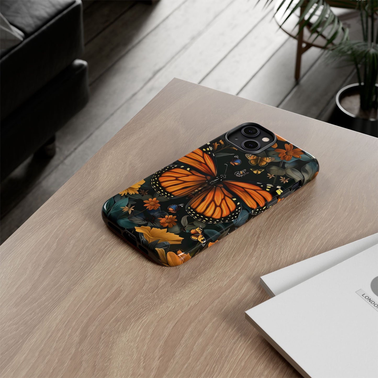 Monarch Butterfly Phone Case, Tough Cases, Nature Lover Gift, Floral Mobile Cover, Eco-Friendly Phone Accessory, Butterfly Design