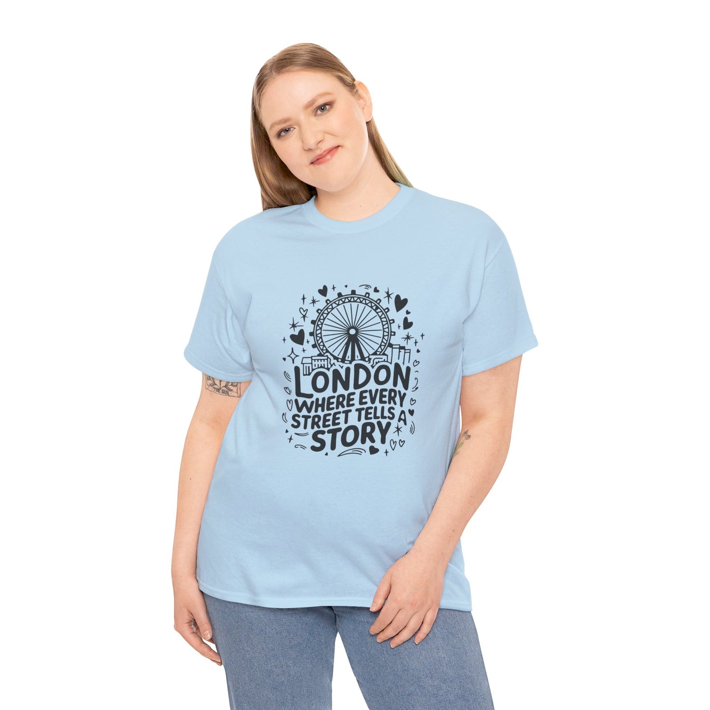 London Where Every Street Tells Story Versatile Unisex Heavy Cotton T-Shirt