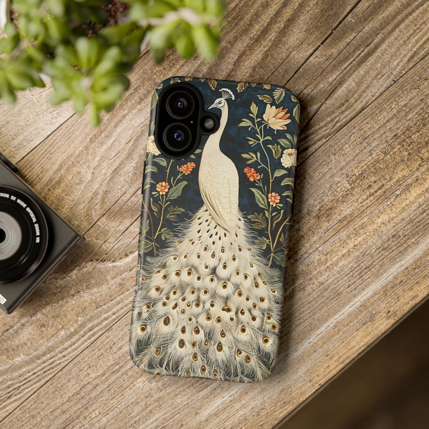 Elegant Peacock Phone Case, Floral Phone Cover, Tough Cases, Stylish Tech Gift, Nature Lover Accessory, Birthday Gift