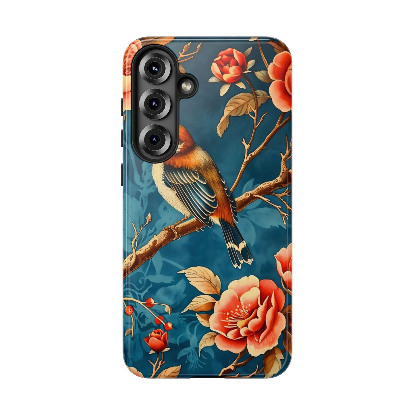 Bird & Floral Phone Case, Tough Cases for Nature Lovers, Gift for Her, Customizable Design, Vibrant Tech Accessories