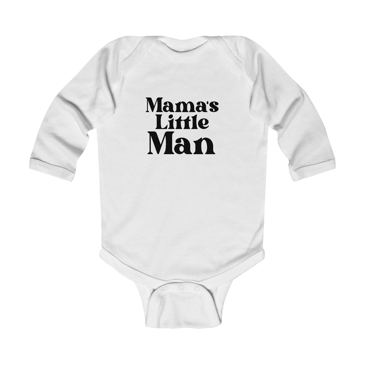 Mama's Little Man Infant Long Sleeve Bodysuit - Cute Baby Outfit for Boys
