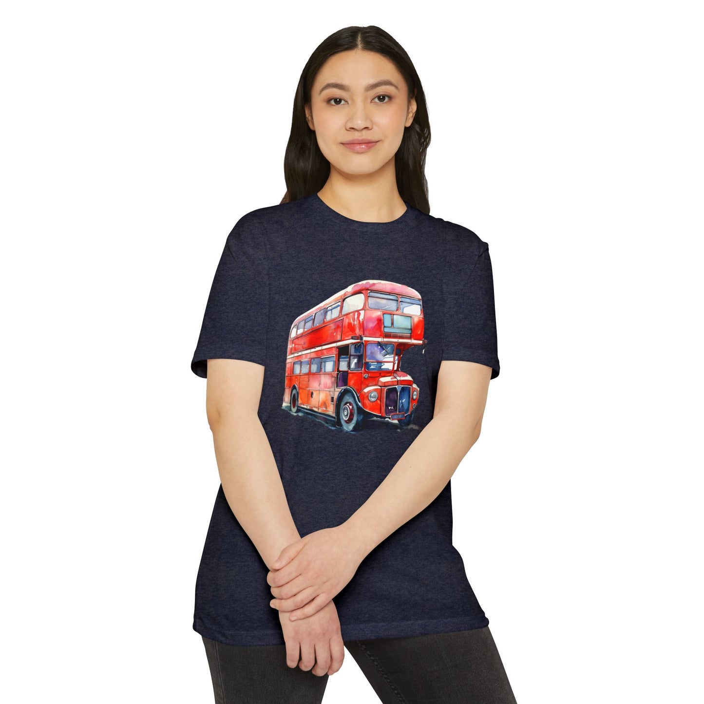 Unisex CVC Jersey T-shirt - Hop On, Hop Off - Exploring London by Bus