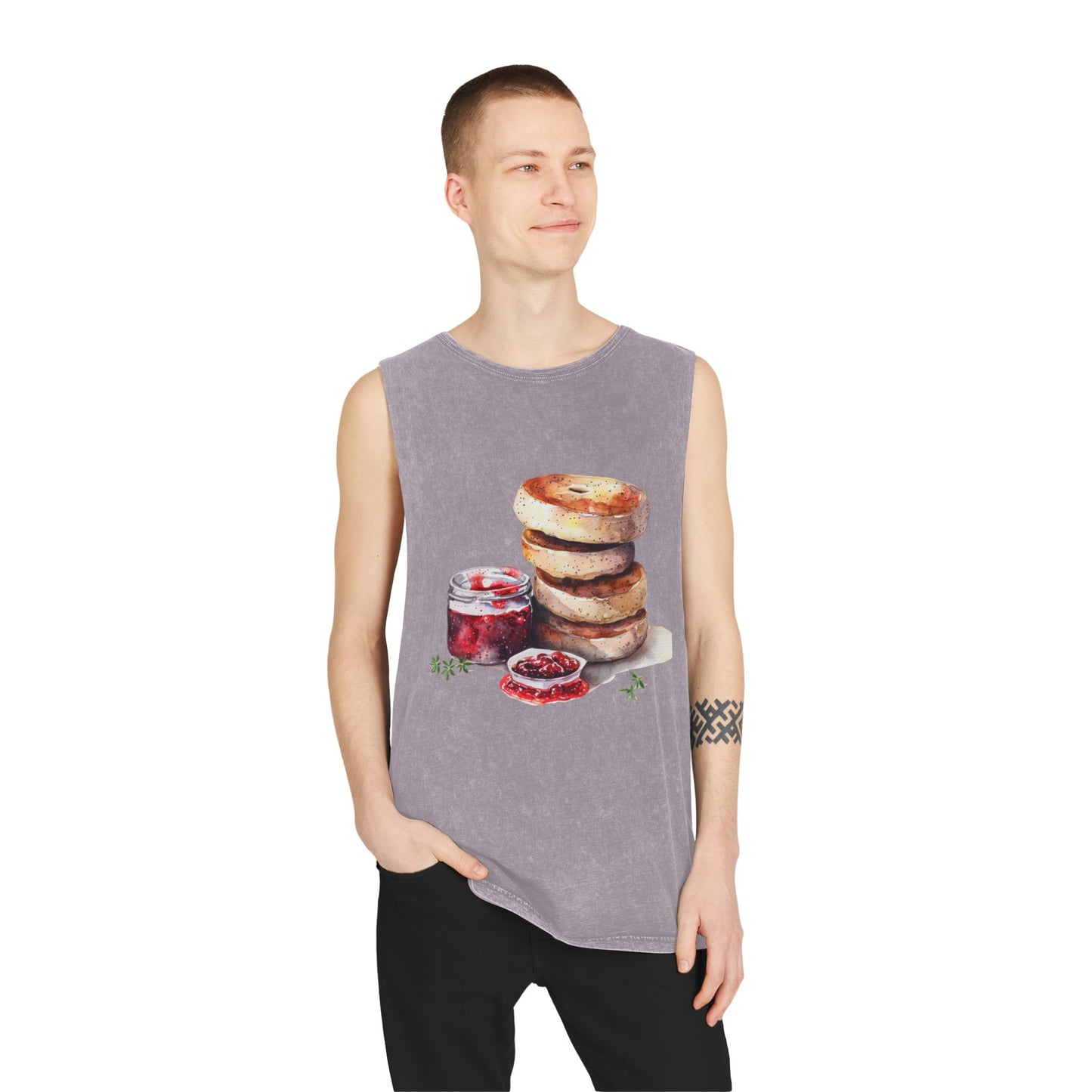Unisex Stonewash Tank Top - British Food - Savory Classics and Traditional Delights