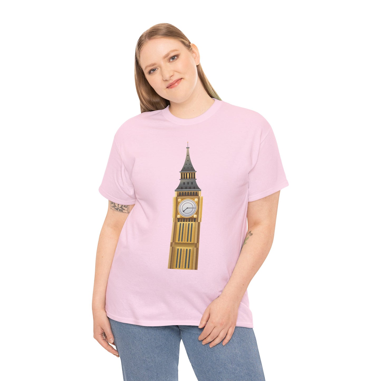 Unisex Heavy Cotton Tee - Towering Time Big Ben and British Heritage