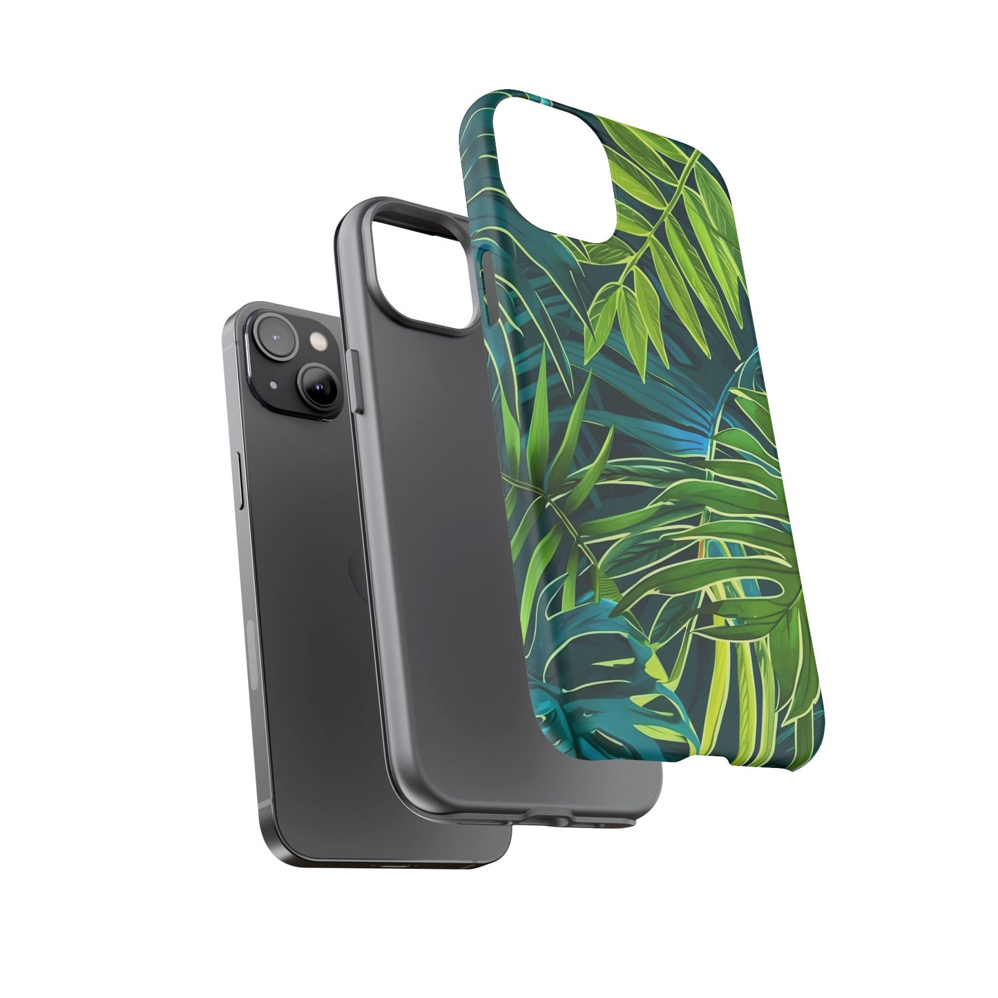 Tropical Phone Case - Durable Green Leaf Design, Eco-Friendly Gift, Trendy Accessory, Nature Lover's Case, Summer Vibes