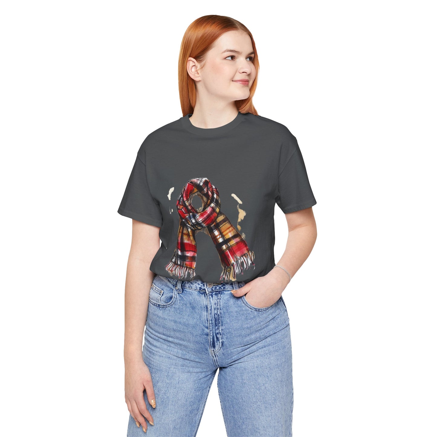 Unisex Jersey Short Sleeve Tee - Classic British Plaid Scarf Design