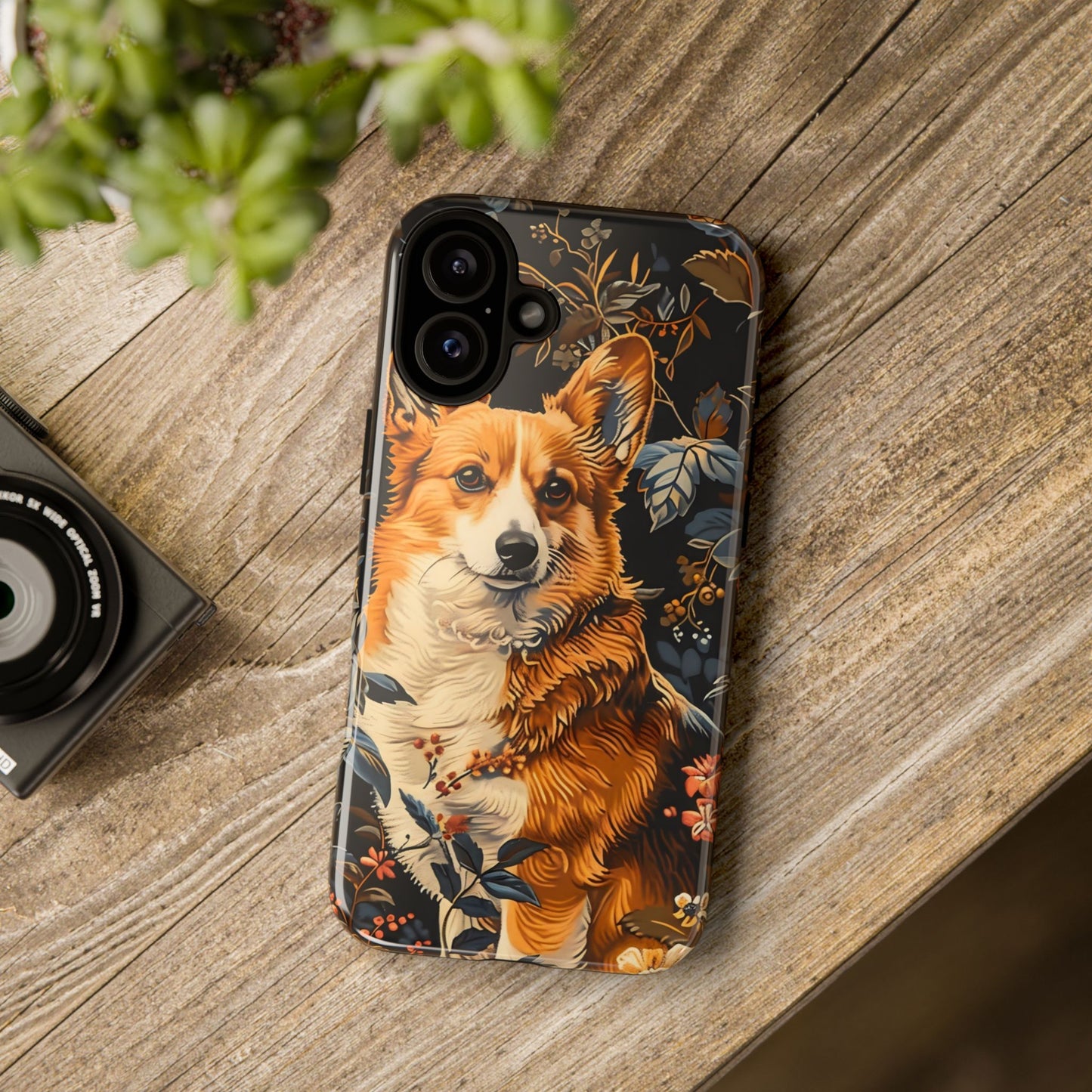 Corgi Floral Phone Case - Tough Cases for Dog Lovers, Cute Pet Accessories, Gift for Dog Owners, Floral Design, Personalized Tech Cover