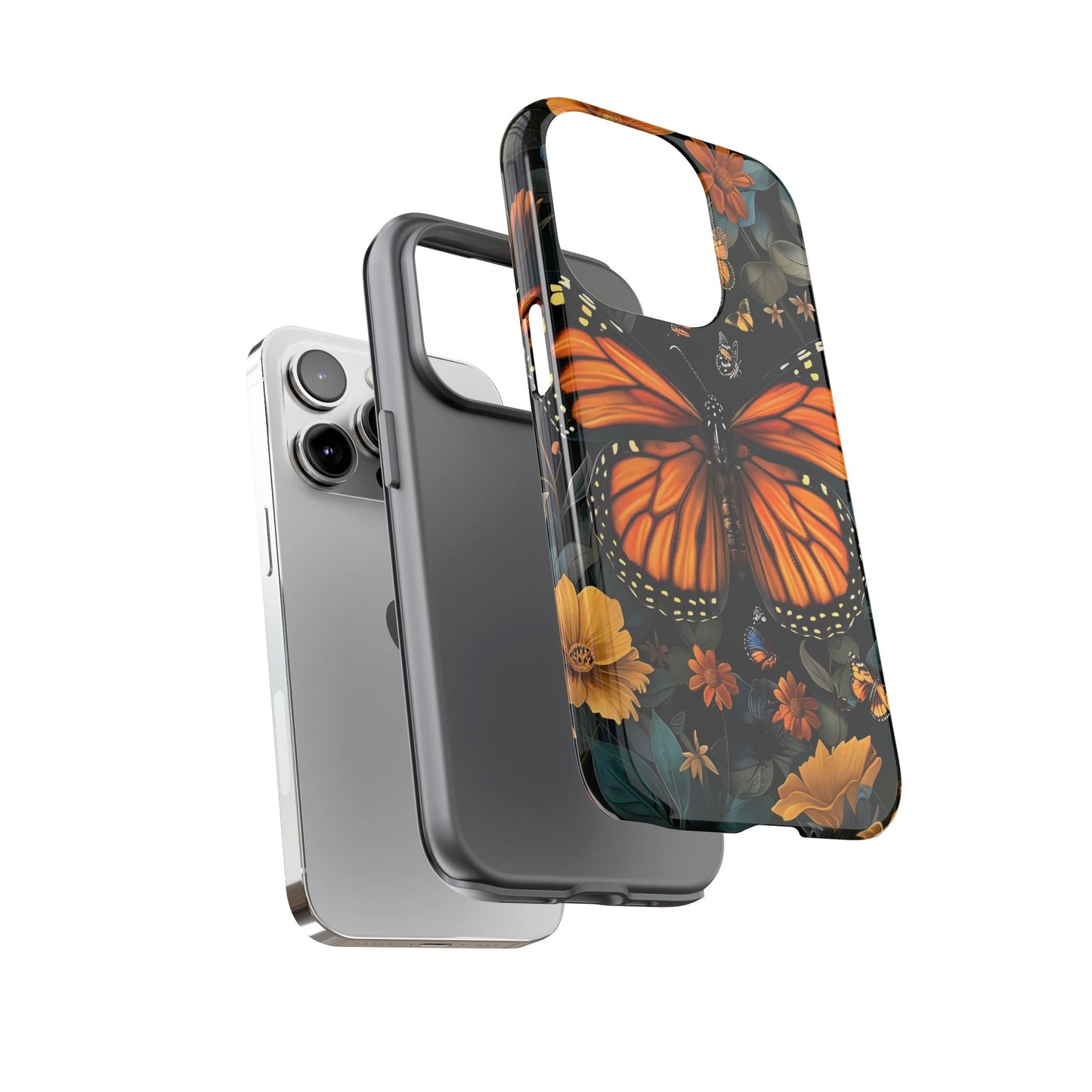 Monarch Butterfly Phone Case, Tough Cases, Nature Lover Gift, Floral Mobile Cover, Eco-Friendly Phone Accessory, Butterfly Design