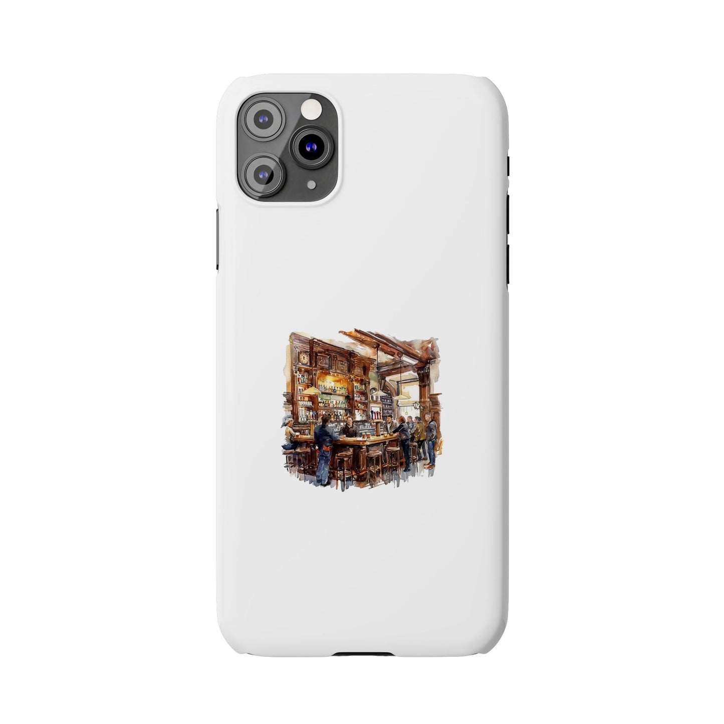 Artistic Slim Phone Cases, Coffee Shop Aesthetic, Unique Phone Covers, Gift for Coffee Lovers, Artistic Design Cases