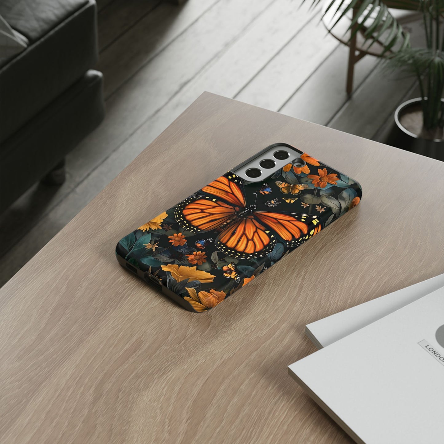 Monarch Butterfly Phone Case, Tough Cases, Nature Lover Gift, Floral Mobile Cover, Eco-Friendly Phone Accessory, Butterfly Design