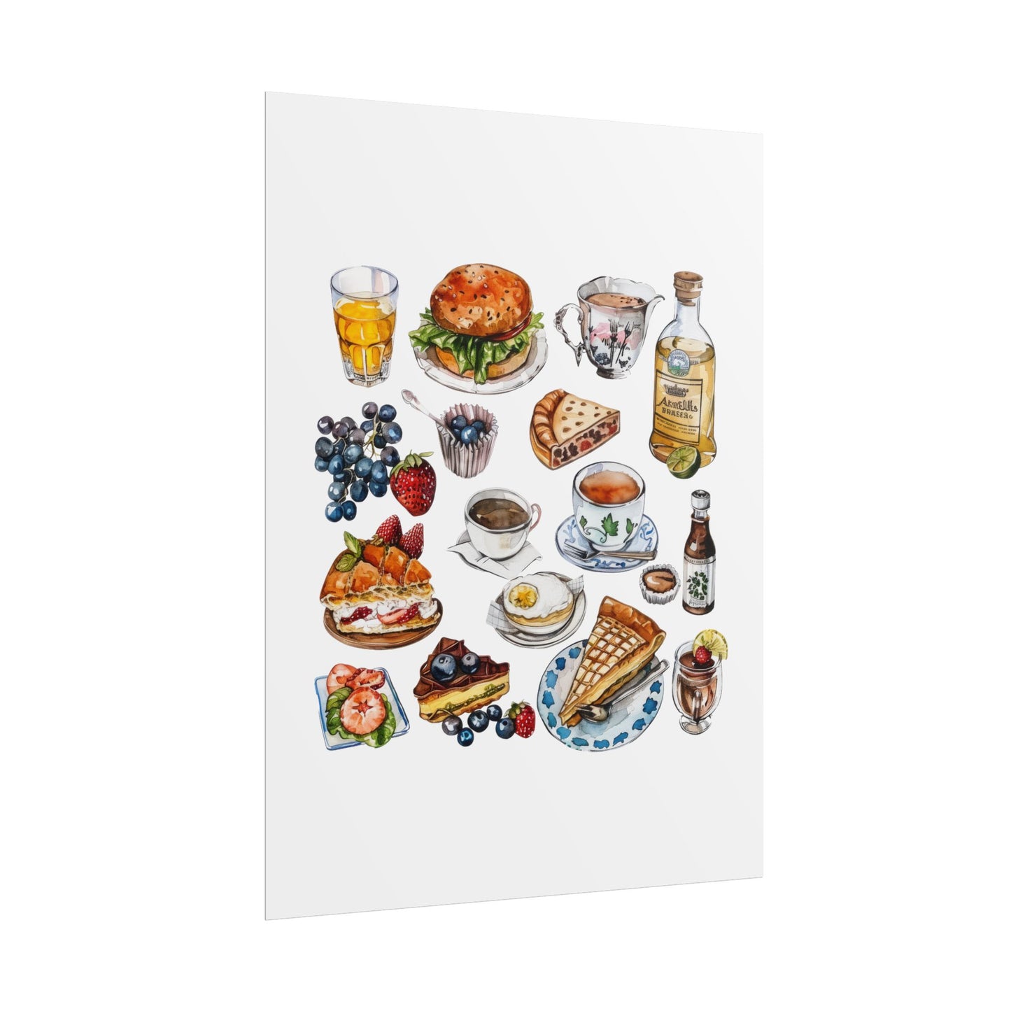 Foodie Wall Art Print, Kitchen Decor, Gourmet Food Poster, Culinary Art for Food Lovers, Cafe Aesthetic Home Decor