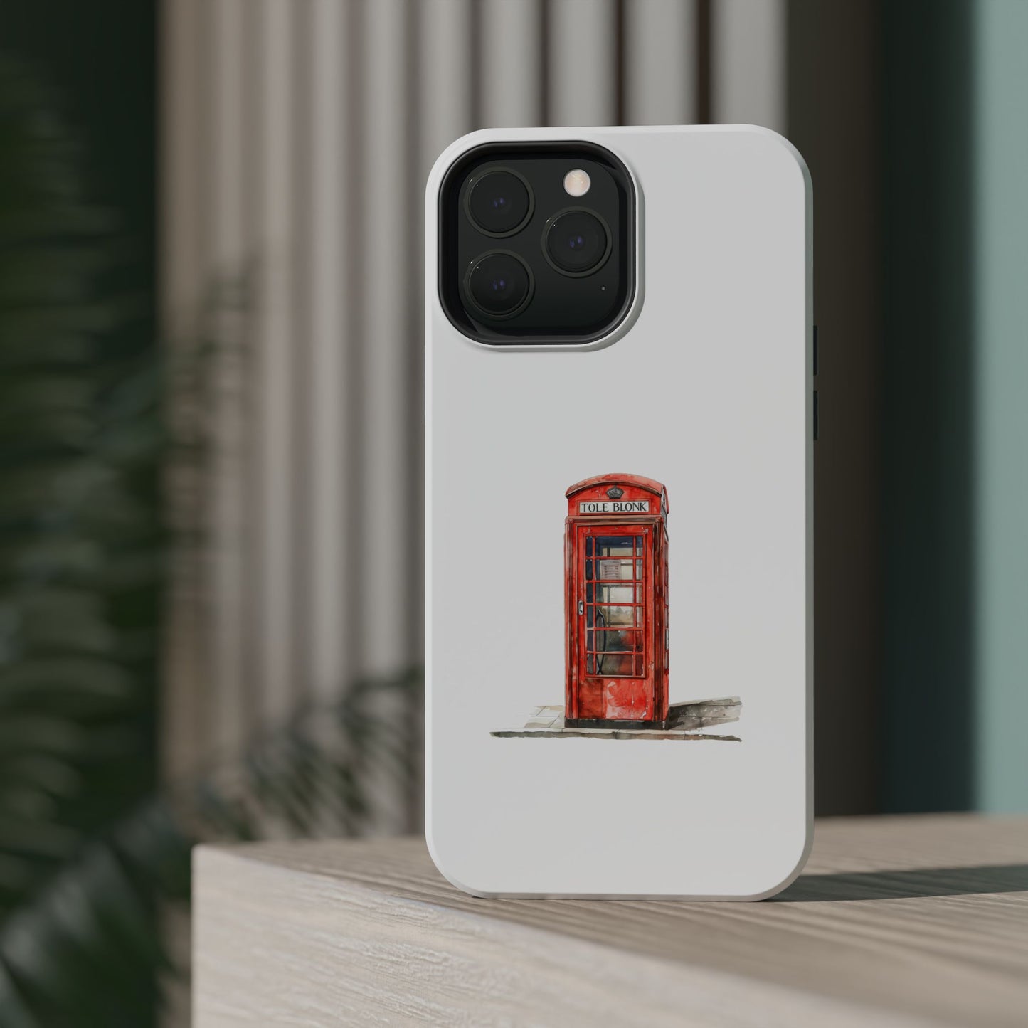 Red Telephone Booth Phone Case, Magnetic Tough Cases for Protection, Unique Gift for Phone Lovers, British Theme, Travel Accessory