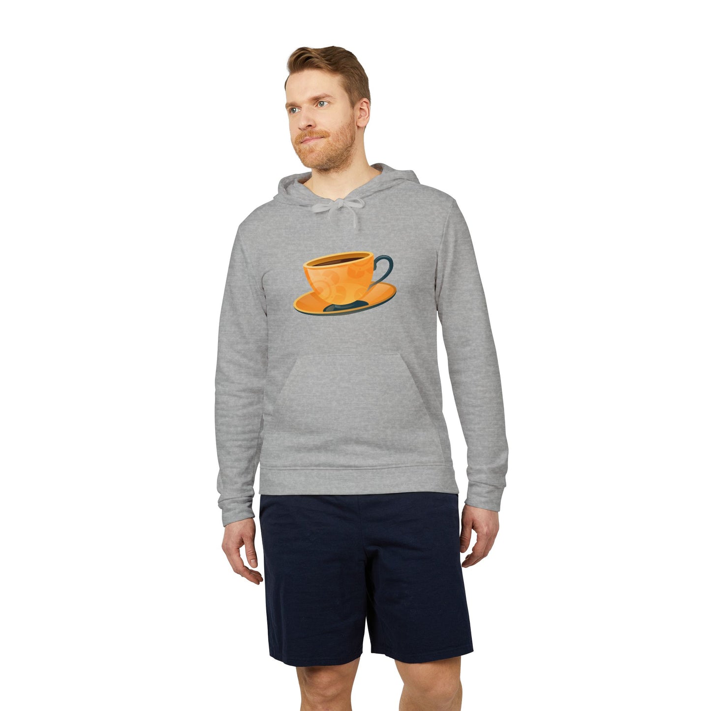 adidas Unisex Fleece Hoodie - Elegant British Tea Cup - Classic Tea Time Style