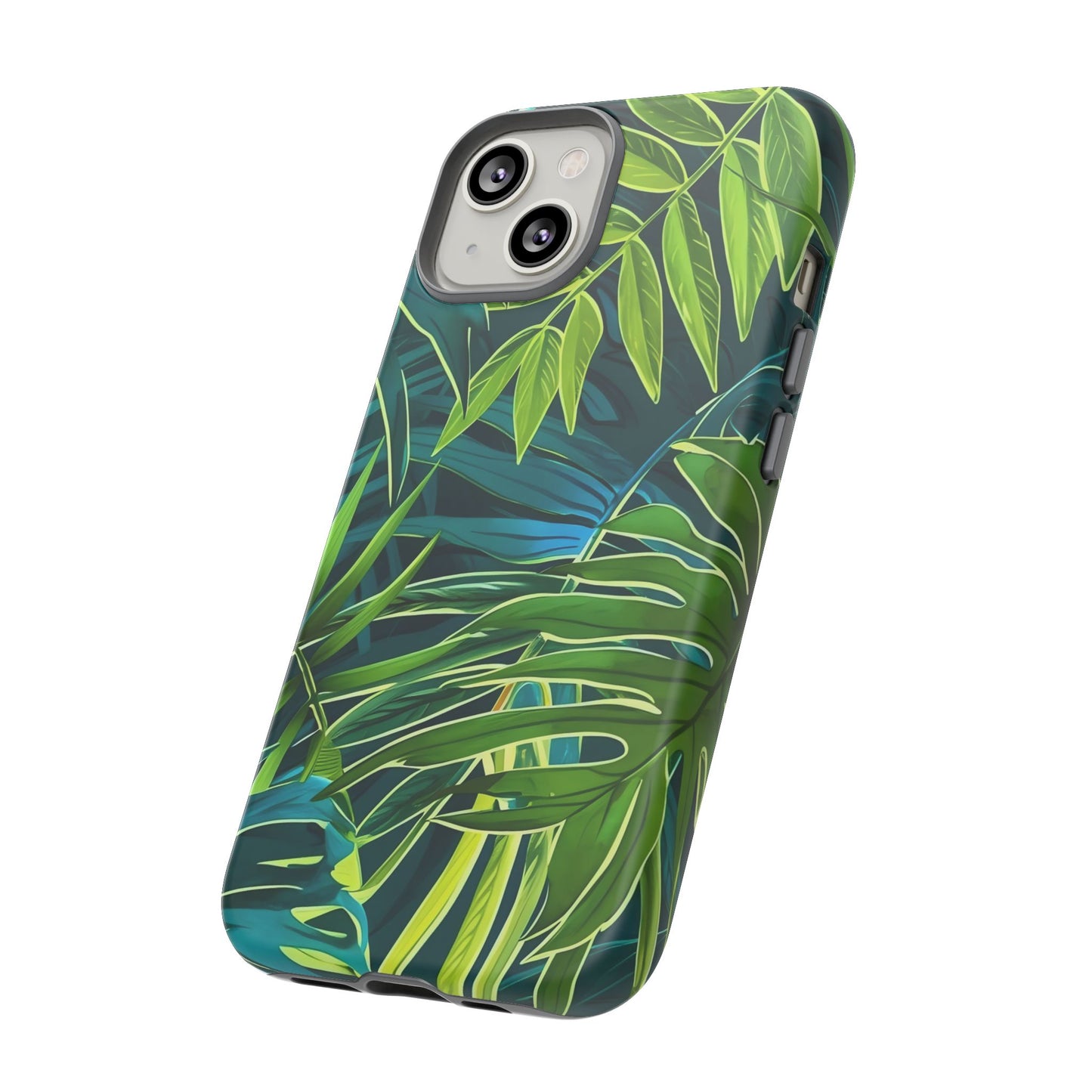 Tropical Phone Case - Durable Green Leaf Design, Eco-Friendly Gift, Trendy Accessory, Nature Lover's Case, Summer Vibes
