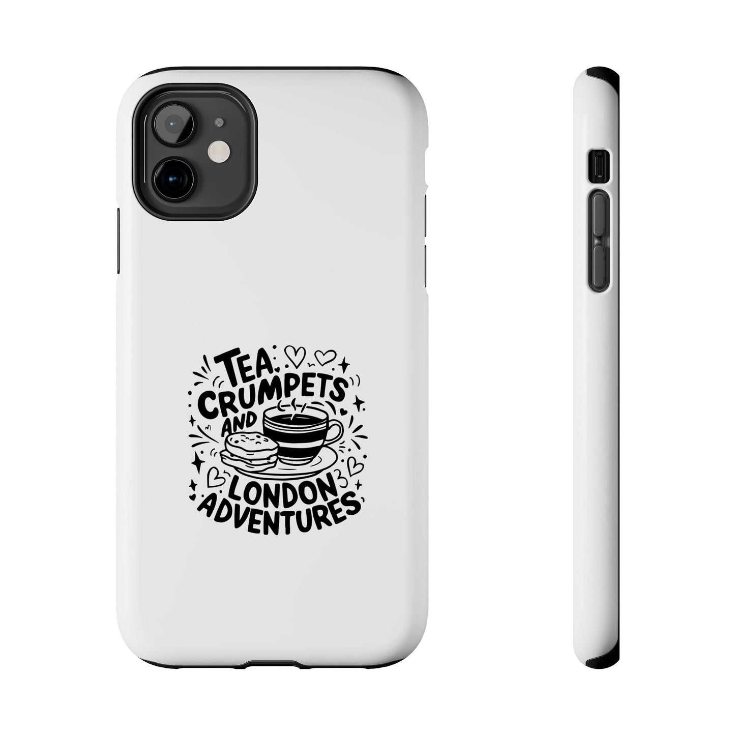 Charming Tough Phone Cases with Tea & Crumpets Design | Perfect London Gift, Travel Accessory, Cute Phone Cover, Adventure Lover Case